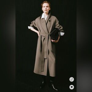 BELTED DOUBLE-FACED WOOL LONG COAT - BNWT